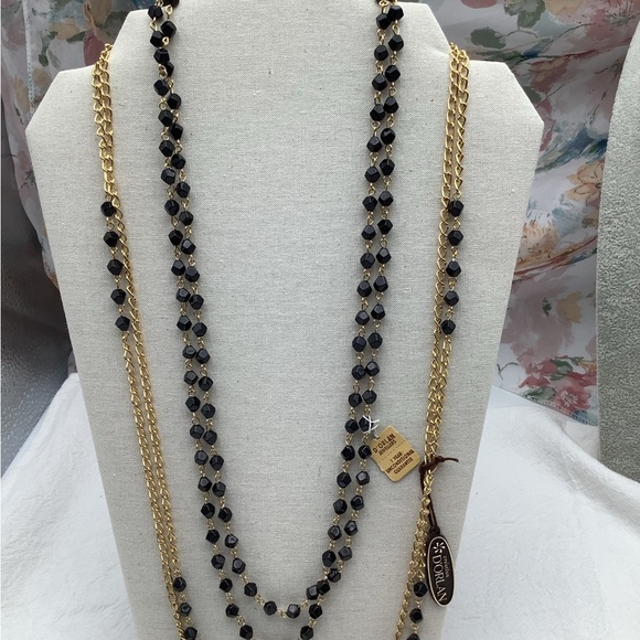 D’Orlan Black and Gold Necklaces NWT - Picture 1 of 5